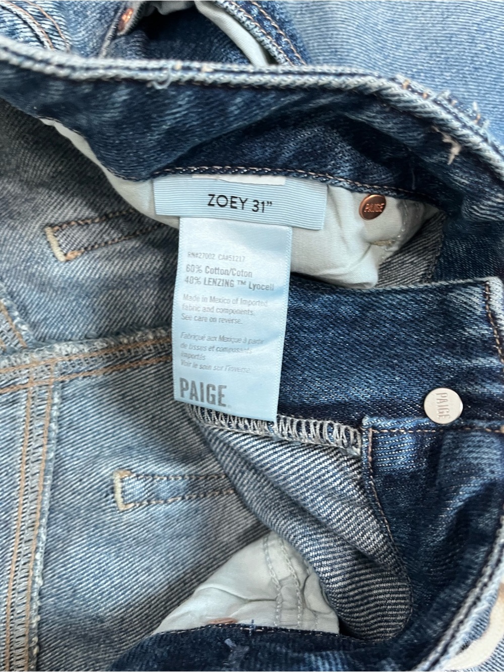 PAIGE Blue Wide-Leg Flare Jeans with Drawstring - Picture 6 of 6